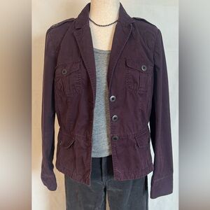 Ann Taylor Loft Y2K Vintage Plum Colored Utility Jacket - Excellent Condition